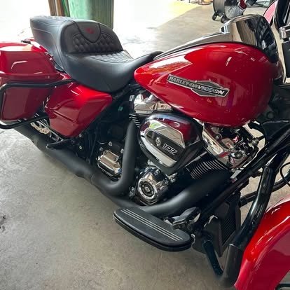 Red Harley-Davidson touring motorcycle detailed by Tony