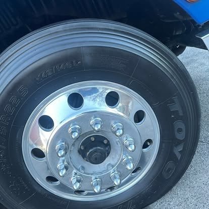 Chrome semi wheel after detailing by Tony